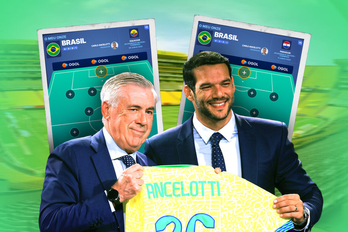 Carlo Ancelotti e sua possível escalação para as eliminatórias — Carlo Ancelotti inicia jornada com a seleção brasileira. Saiba quem pode integrar sua equipe para a disputa das eliminatórias.
